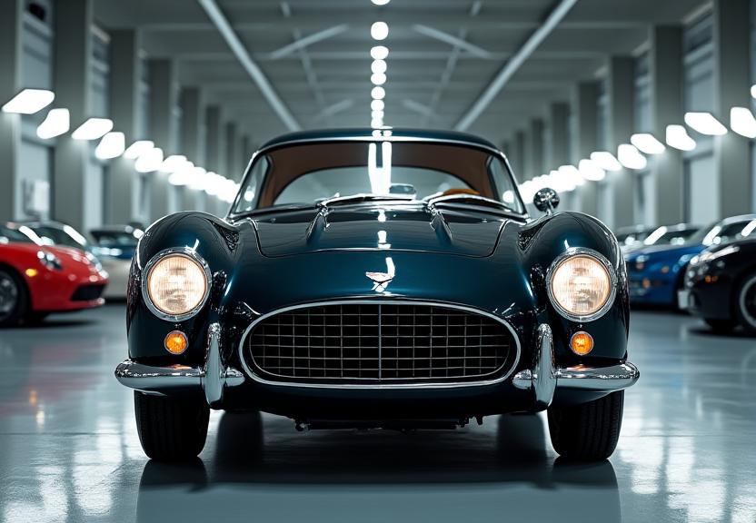 Sichere Lagerung eines Oldtimers in einer bewachten Halle