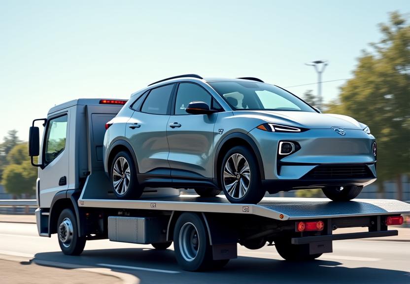 Sicherer Abschleppdienst für ein Elektroauto